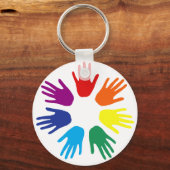 Porte-clés Main arc-en-ciel (Recto)