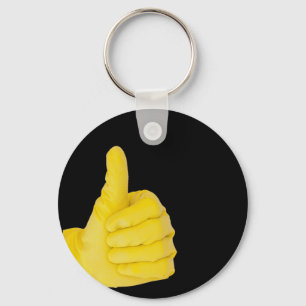 Porte-clés Main dans le gant de latex jaune