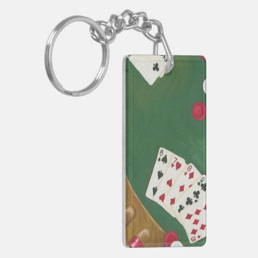 Porte-clés Main de poker de gain six à Dix (Devant gauche)