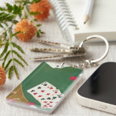 Porte-clés Main de poker de gain six à Dix (Devant droit)
