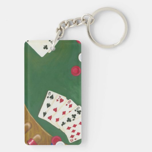 Porte-clés Main de poker de gain six à Dix (Dos)