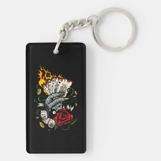 Porte-clés Main Des Cartes (Dos)