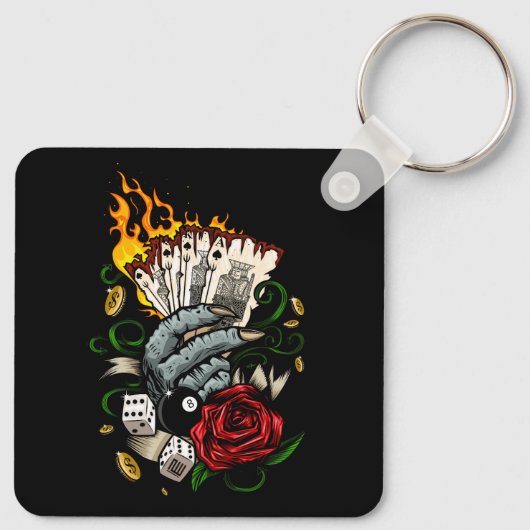 Porte-clés Main Des Cartes (Dos)