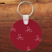 Porte-clés Main drawn scissors on maroon red (Recto)