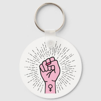 Porte-clés Main féministe avec symbole féminin