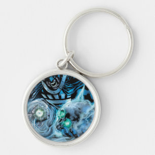 Porte-clés Main noire avec panneau de crâne