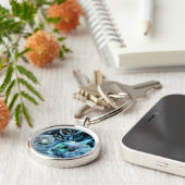 Porte-clés Main noire avec panneau de crâne (Côté)