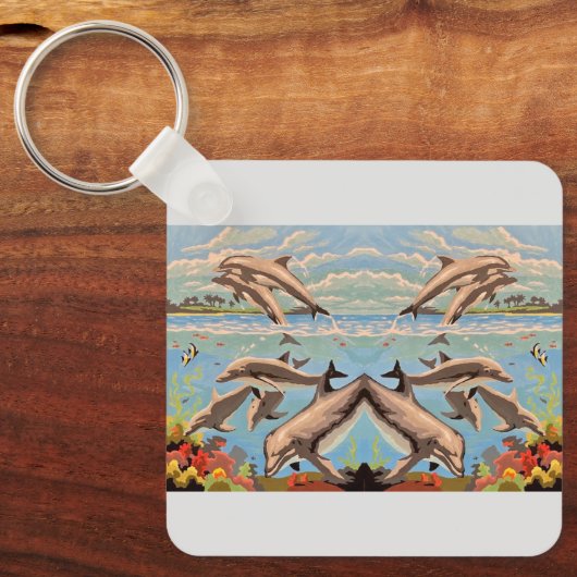 Porte-clés Main Painted by Number | Dolphins | (Recto)