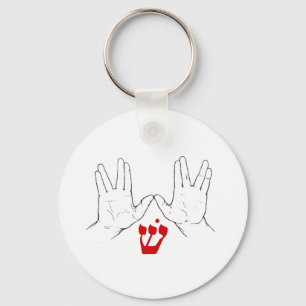 Porte-clés Mains de Cohanim (Kohan) avec SHIN