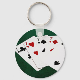 Porte-clés Mains de poker - Quatre d'une sorte - Sept et deux