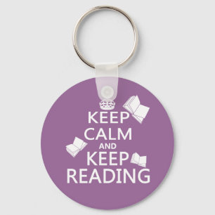 Porte-clés Maintenez calme et continuez la lecture