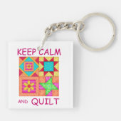 Porte-clés Maintenez le calme et la surface composée de blocs (Dos)