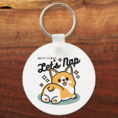 Porte-clés Mais d'abord, Nappons - mignon Caricature à bouton (Verso)