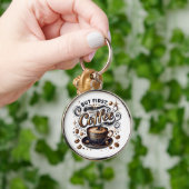 Porte-clés Mais First Coffee Art - Design Or Stylé (Main)