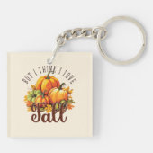 Porte-clés Mais je pense que j'aime l'automne - Citrouille et (Dos)