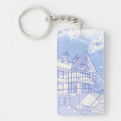 Porte-clés maison : aspiration d'aquarelle (Devant)
