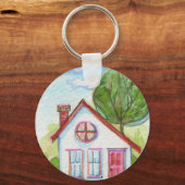 Porte-clés Maison couleur aquarelle (Recto)