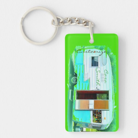 Porte-clés Maison customisée de campeur de caravane (Devant)