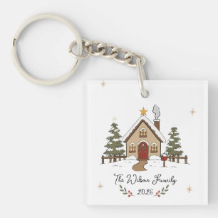 Porte-clés Maison de Noël Cosy Personnalisée 