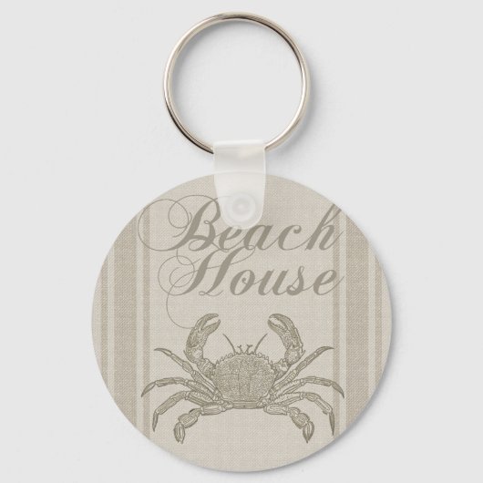 Porte-clés Maison de plage Crabe Bord de mer (Recto)
