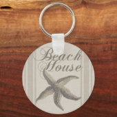 Porte-clés Maison de plage étoile de mer rivage (Recto)