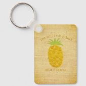 Porte-clés Maison de plage rustique à l'ananas (Recto)