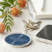 Porte-clés Maison de plage Rustique Blue Wood Seahorse Lighth (Côté)