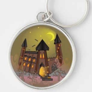 Porte-clés Maison de sorcière éffrayante Halloween et château