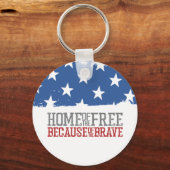 Porte-clés Maison des libres grâce aux braves drapeau américa (Recto)