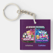 Porte-clés Maison divisée Adopt Me contre Pet Simulator (Devant)