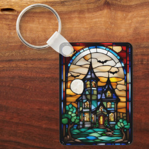 Porte-clés Maison gothique vitrail
