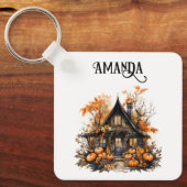 Porte-clés Maison hantée avec Halloween Citrouille (Recto)