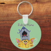 Porte-clés Maison mobile pour chat et oiseaux (Recto)