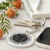 Porte-clés Maison Noire, Or et Argent - Realtor Custom (Devant droit)