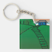 Porte-clés Maison sur une colline verte (Devant)