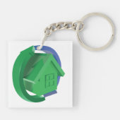 Porte-clés Maison Verte Et Flèches (Dos)