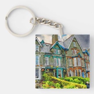Porte-clés Maison victorienne à Keswick peinte en aquarelle