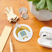 Porte-clés Maisonnette à toit de chaume dessinée à la main