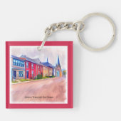 Porte-clés Maisons Abstraites de rangées d'aquarelle (Dos)