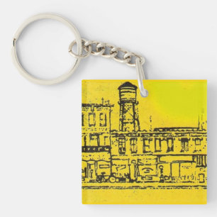 Porte-clés Maisons et maisons de Yellowville et château d'eau