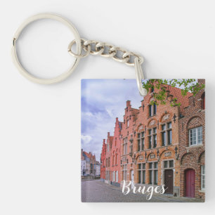 Porte-clés Maisons médiévales en briques colorées à Bruges, B