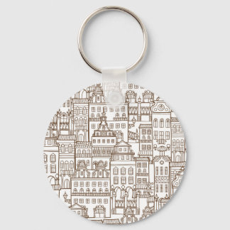 Porte-clés Maisons vintages : Architectural Seamless Motif.