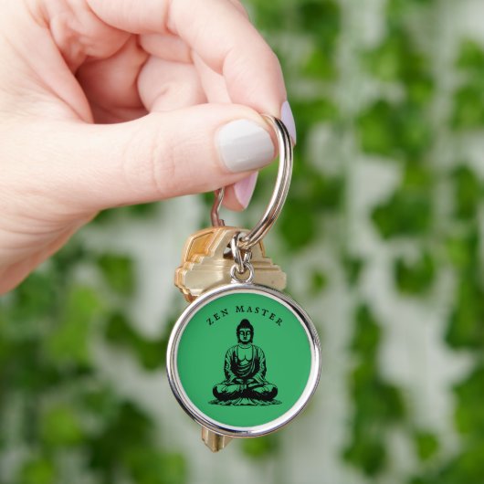 Porte-clés Maître Zen - Bouddha méditation Vert (main)