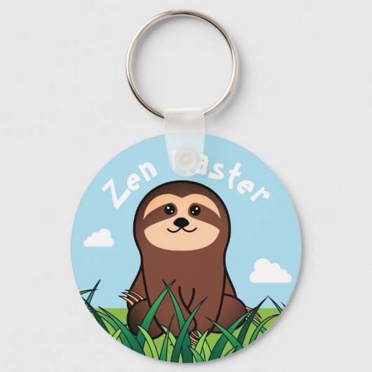 Porte-clés "Maître Zen" kawaii Sloth (Recto)
