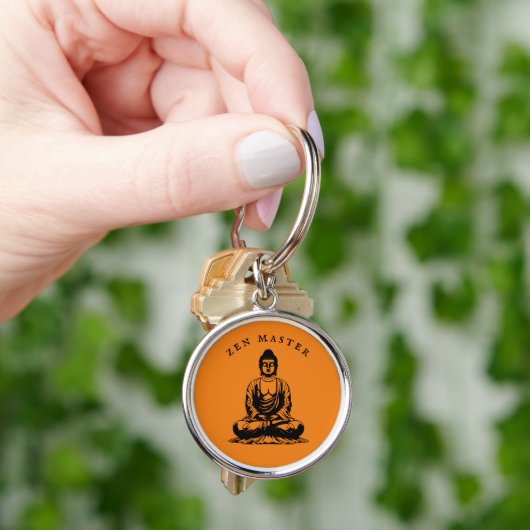 Porte-clés Maître zen - méditation Bouddha Orange (main)