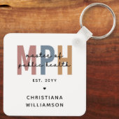 Porte-clés Maîtrise personnalisée en santé publique (Verso)