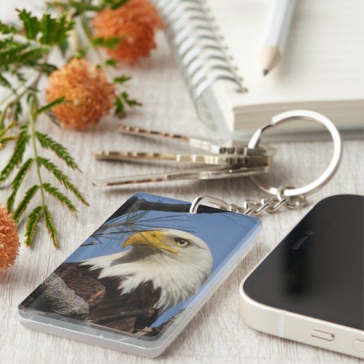 Porte-clés Majestic Bald Eagle 2 côtés (Devant droit)