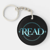 Porte-clés Majestic Blue Glass Typography "READ" Art (Devant)