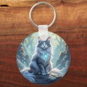 Porte-clés **Majestic Fantasy Cat with Mystical Aura – High F (Verso)