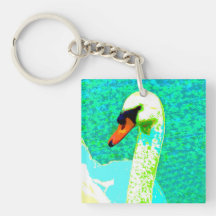 Majestic White Swan Head Button